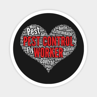 Pest control worker Heart Shape Word Cloud Design design Magnet